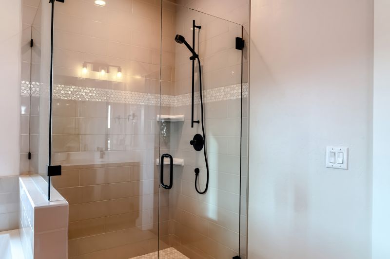 Sleek Black Framed Shower Door